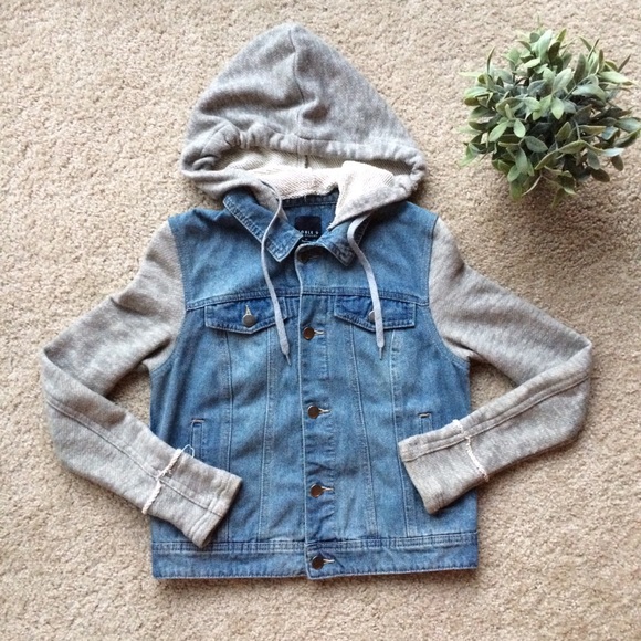 Urban Outfitters Jackets & Blazers - Noble U Denim French Terry Button Up Hoodie